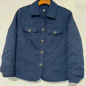 Gumps San Francisco textured dressy maroon button up jacket size Small